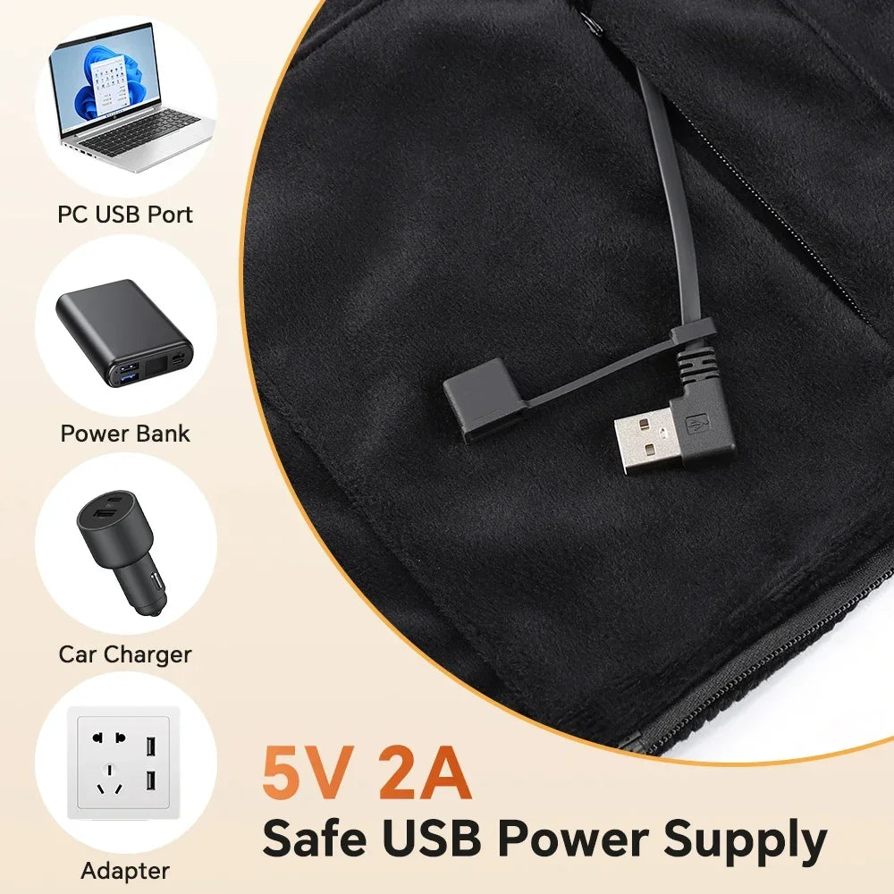 Ainsley | Heated Hooded Wearable Blanket Shawl USB Graphene Heating Poncho with Hand Openings