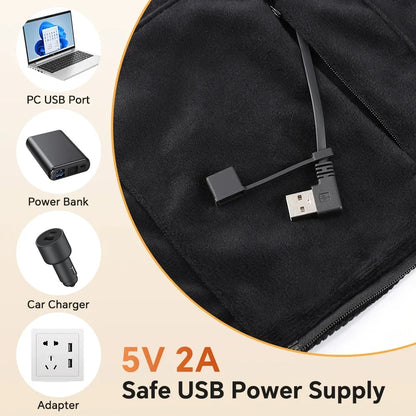 Ainsley | Heated Hooded Wearable Blanket Shawl USB Graphene Heating Poncho with Hand Openings