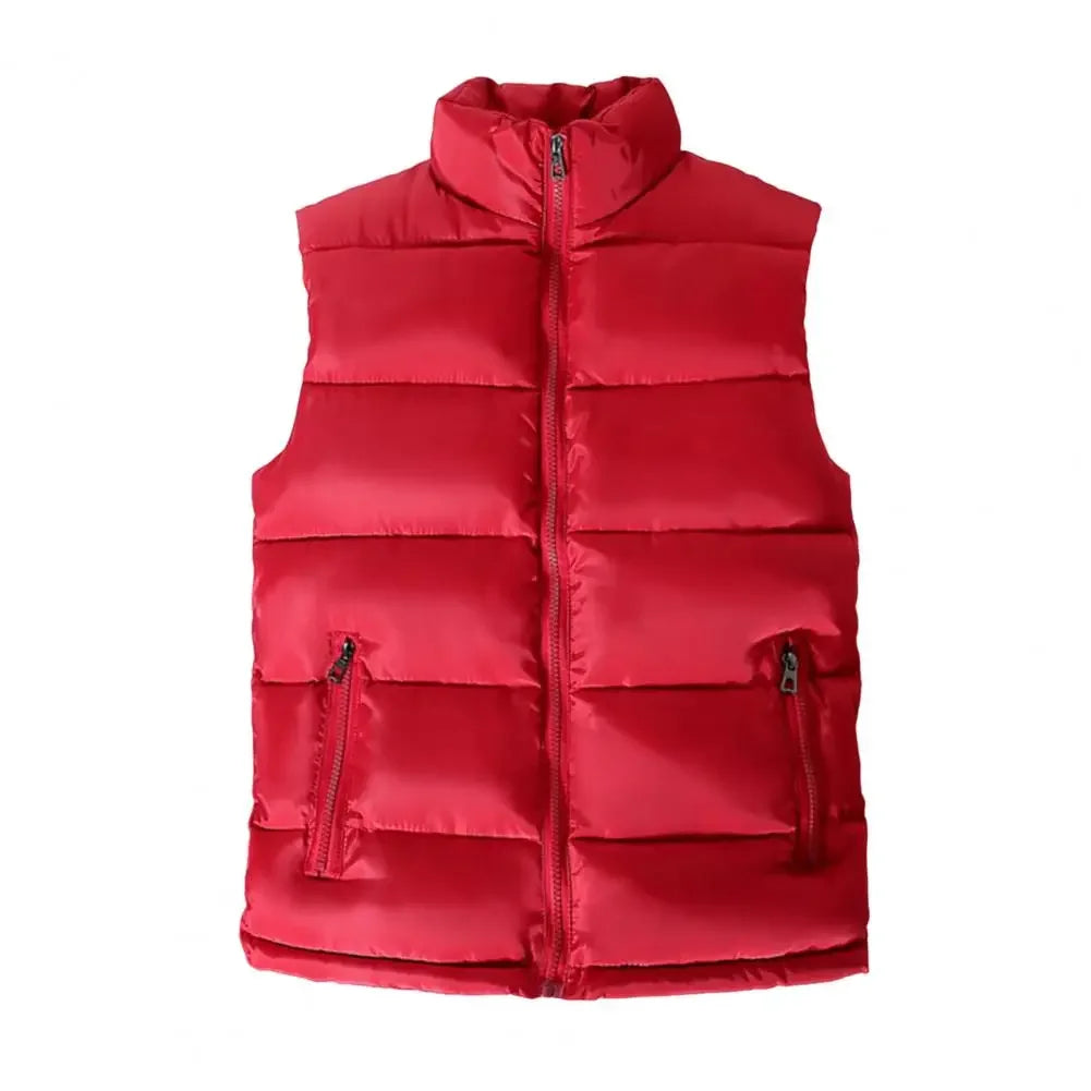 Perrin | Men's Quilted Puffer Vest with Slim Stand Collar, Full Zip and Zippered Pockets