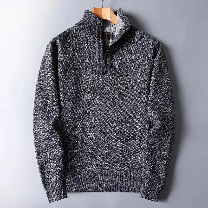 Calloway | Men's Padded Half-Zip Mock Neck Sweater, Warm Knit Pullover