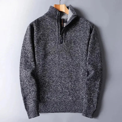 Calloway | Men's Padded Half-Zip Mock Neck Sweater, Warm Knit Pullover