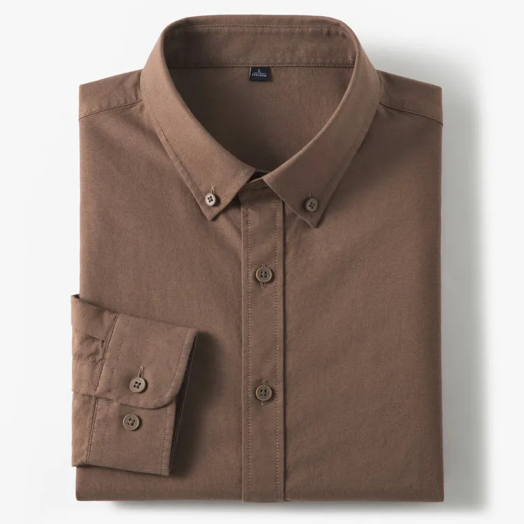 Sterling | Men's 100% Cotton Slim Fit Oxford Button-Down Shirt Breathable Long Sleeve