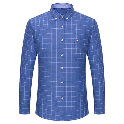 Hollis | Men's 100% Cotton Oxford Button-Down Dress Shirt Long Sleeve with Chest Pocket