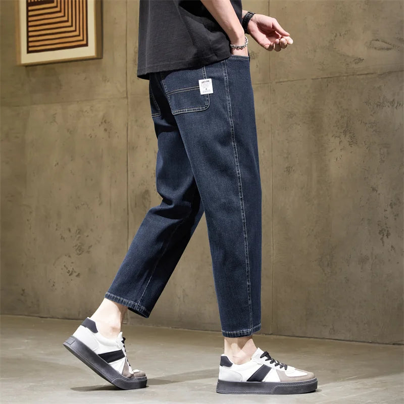 Winfield | Men's Baggy Straight-Leg Stretch Denim Jeans, Loose Wide-Leg Fit