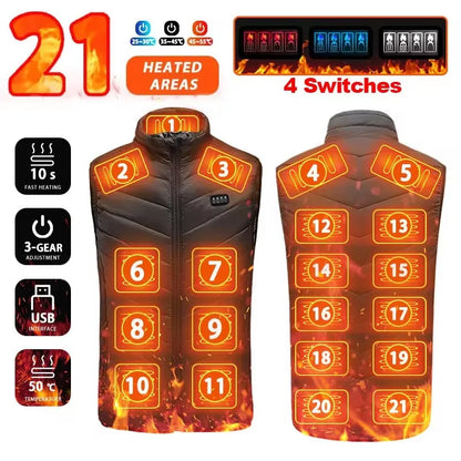 Dalton | Men's USB Heated Vest with 21 Heating Zones and 4 Switches