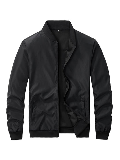 Marlon | Men's Lightweight Zip-Up Bomber Jacket with Baseball Collar for Spring and Fall
