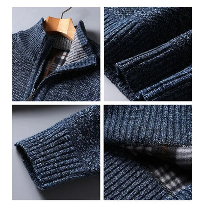 Calloway | Men's Padded Half-Zip Mock Neck Sweater, Warm Knit Pullover