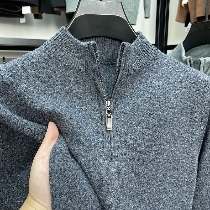 Ashford | Men's Half-Zip Mock Neck Knit Sweater, Thick Warm Pullover