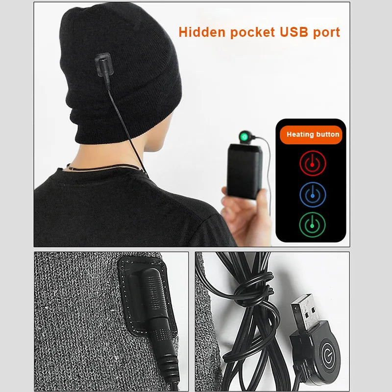 Corbin | Heated Knit Beanie with USB Power and 3 Heat Levels