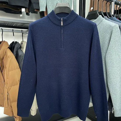 Ashford | Men's Half-Zip Mock Neck Knit Sweater, Thick Warm Pullover