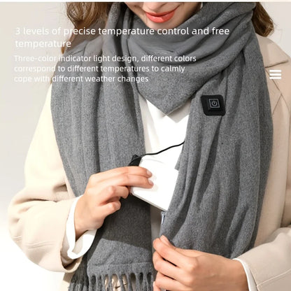 Hartley | Heated Fringe Scarf with USB Power and 3 Heat Gears