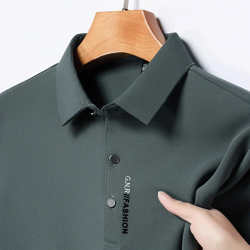 Dorian | Men's Knit Short Sleeve Polo Shirt with Ribbed Collar for Smart Casual Wear