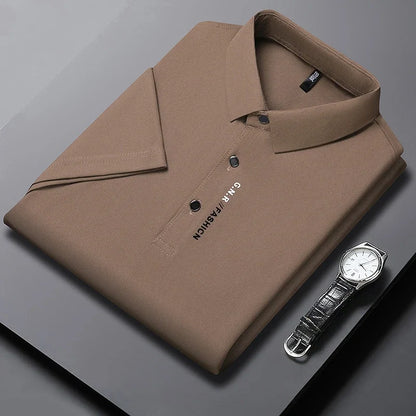 Dorian | Men's Knit Short Sleeve Polo Shirt with Ribbed Collar for Smart Casual Wear