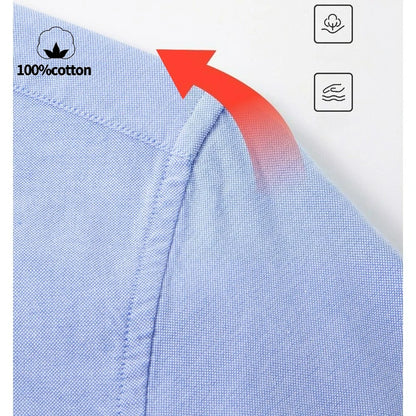 Sterling | Men's 100% Cotton Slim Fit Oxford Button-Down Shirt Breathable Long Sleeve