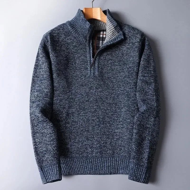 Calloway | Men's Padded Half-Zip Mock Neck Sweater, Warm Knit Pullover