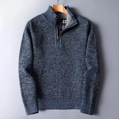 Calloway | Men's Padded Half-Zip Mock Neck Sweater, Warm Knit Pullover