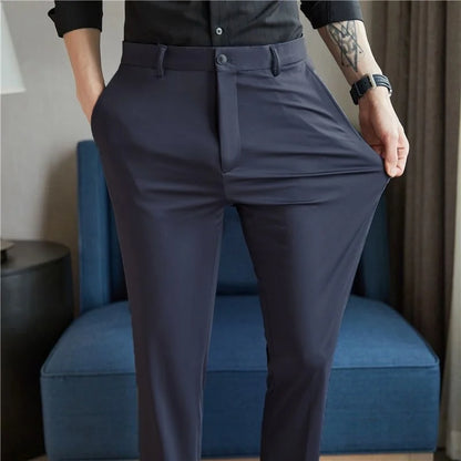 Sutton | Men's Stretch Slim Straight Dress Pants Wrinkle Resistant Casual Trousers