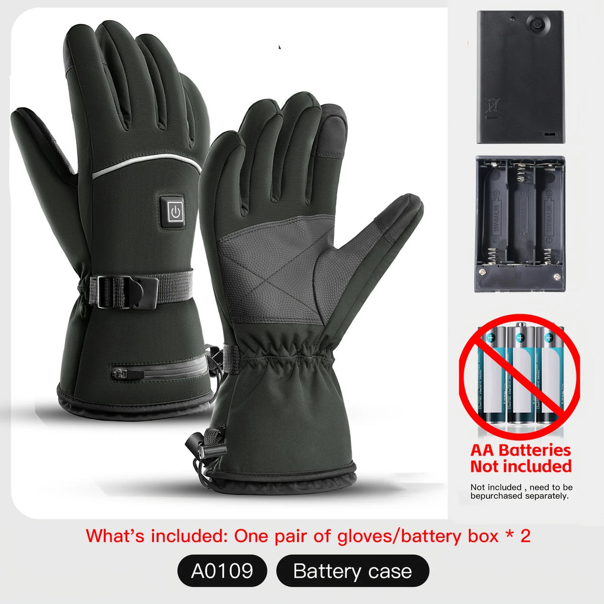 Ridley | Men's Rechargeable Heated Gloves with 3 Heat Levels for Skiing and Riding