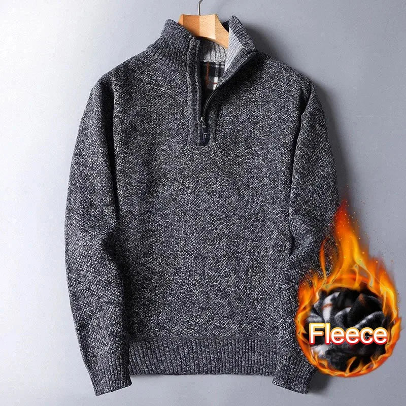 Calloway | Men's Padded Half-Zip Mock Neck Sweater, Warm Knit Pullover