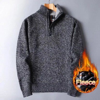 Calloway | Men's Padded Half-Zip Mock Neck Sweater, Warm Knit Pullover