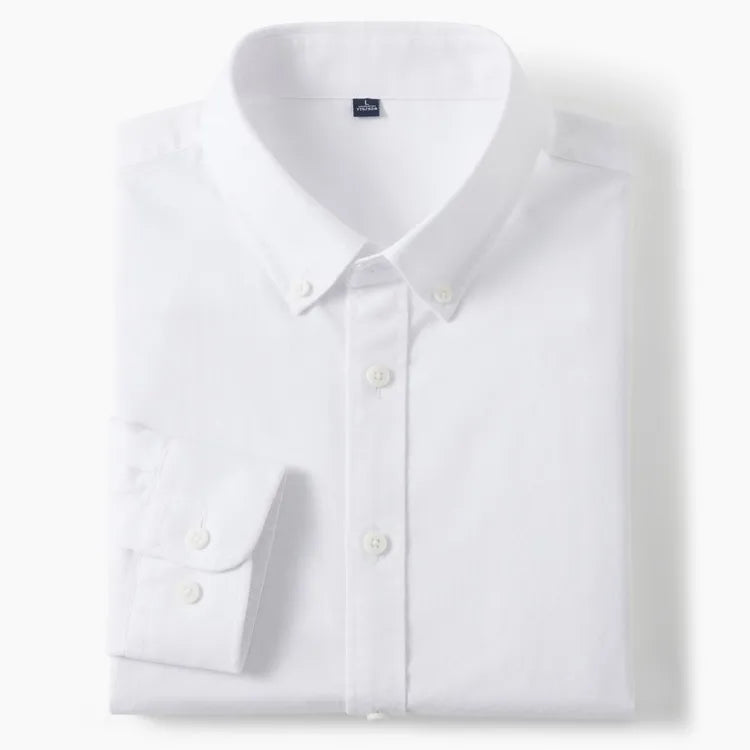 Sterling | Men's 100% Cotton Slim Fit Oxford Button-Down Shirt Breathable Long Sleeve