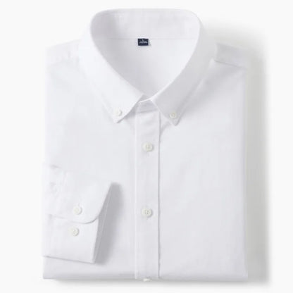 Sterling | Men's 100% Cotton Slim Fit Oxford Button-Down Shirt Breathable Long Sleeve