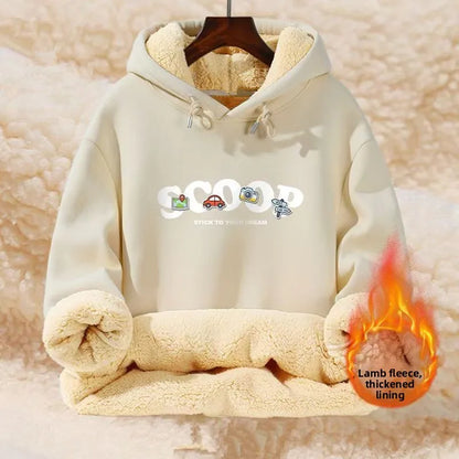 Fenwick | Men's Heavyweight Lambswool Hoodie, Thick Fleece Hooded Sweatshirt