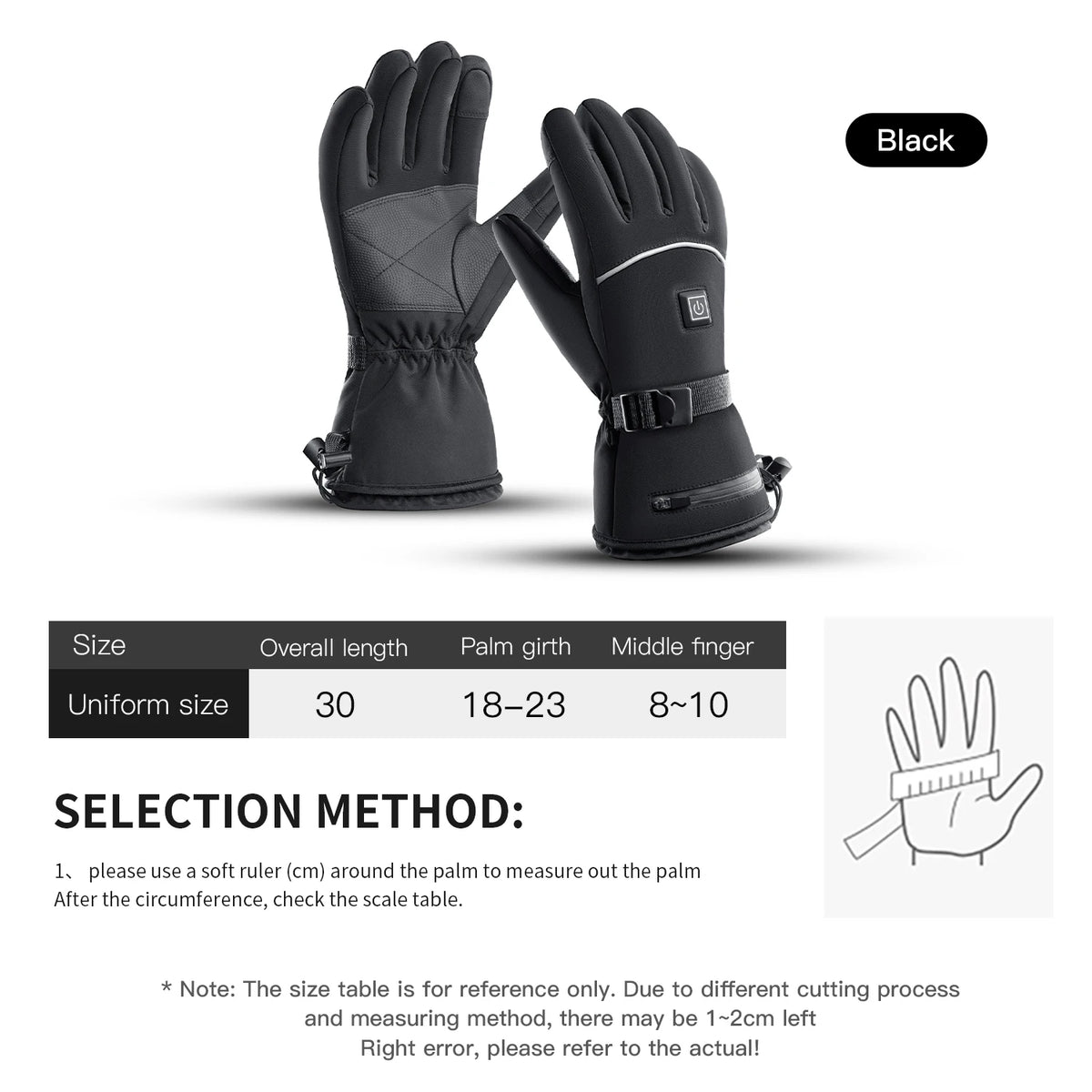 Ridley | Men's Rechargeable Heated Gloves with 3 Heat Levels for Skiing and Riding
