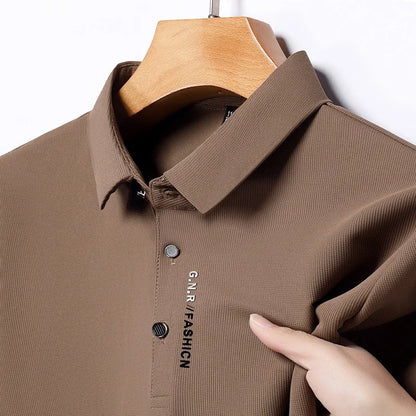 Dorian | Men's Knit Short Sleeve Polo Shirt with Ribbed Collar for Smart Casual Wear