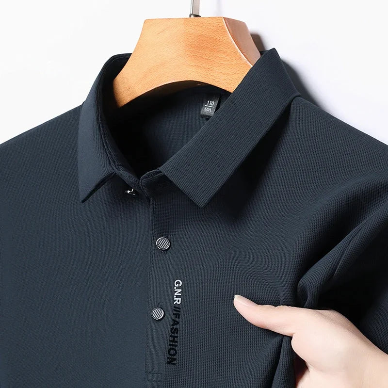 Dorian | Men's Knit Short Sleeve Polo Shirt with Ribbed Collar for Smart Casual Wear