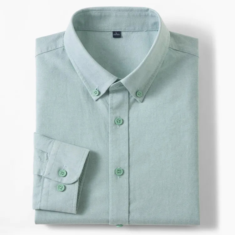 Sterling | Men's 100% Cotton Slim Fit Oxford Button-Down Shirt Breathable Long Sleeve