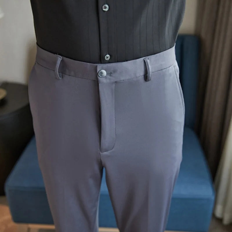Sutton | Men's Stretch Slim Straight Dress Pants Wrinkle Resistant Casual Trousers