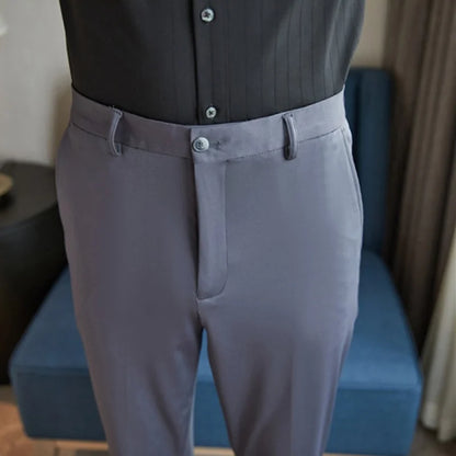 Sutton | Men's Stretch Slim Straight Dress Pants Wrinkle Resistant Casual Trousers