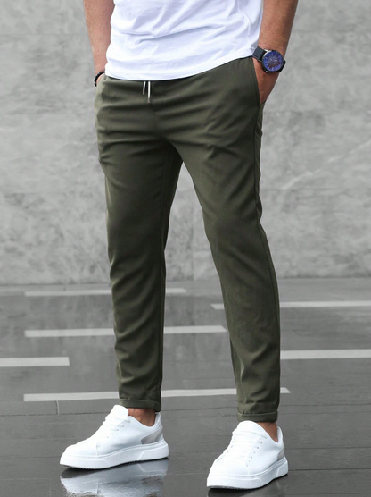Variant image for Men's Stretch Pants with Adjustable Elastic Waistband, Breathable Fabric, Relaxed Fit for Work and Casual Wear-1