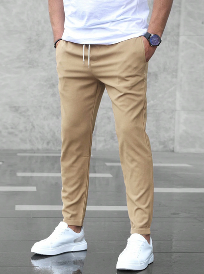 Variant image for Men's Stretch Pants with Adjustable Elastic Waistband, Breathable Fabric, Relaxed Fit for Work and Casual Wear-6