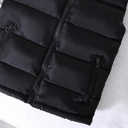 Perrin | Men's Quilted Puffer Vest with Slim Stand Collar, Full Zip and Zippered Pockets