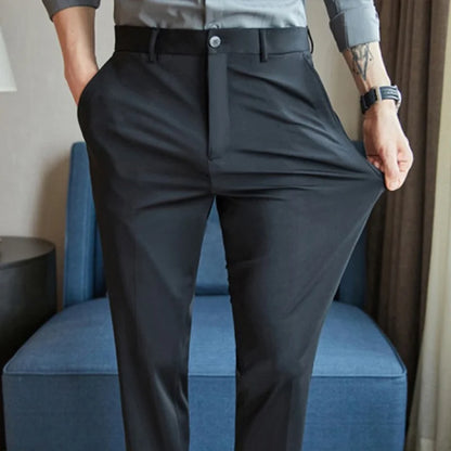 Sutton | Men's Stretch Slim Straight Dress Pants Wrinkle Resistant Casual Trousers
