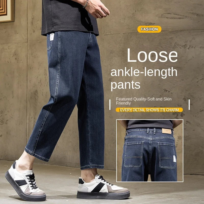 Winfield | Men's Baggy Straight-Leg Stretch Denim Jeans, Loose Wide-Leg Fit