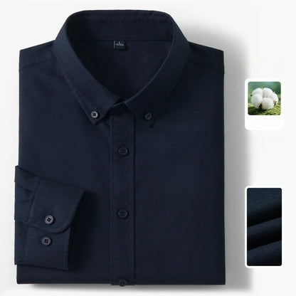 Sterling | Men's 100% Cotton Slim Fit Oxford Button-Down Shirt Breathable Long Sleeve