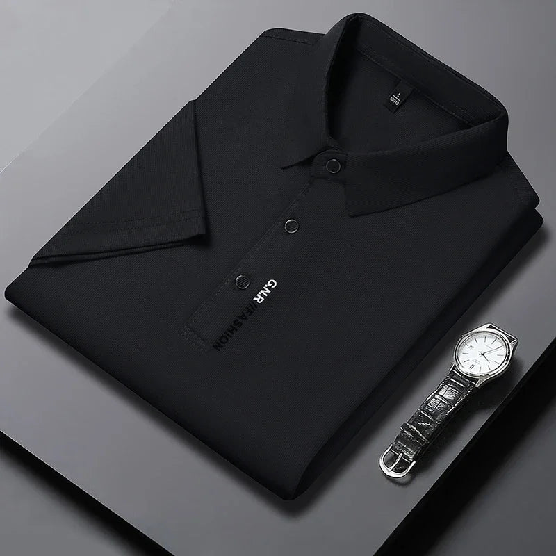 Dorian | Men's Knit Short Sleeve Polo Shirt with Ribbed Collar for Smart Casual Wear