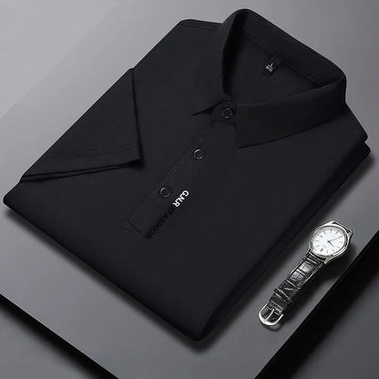 Dorian | Men's Knit Short Sleeve Polo Shirt with Ribbed Collar for Smart Casual Wear