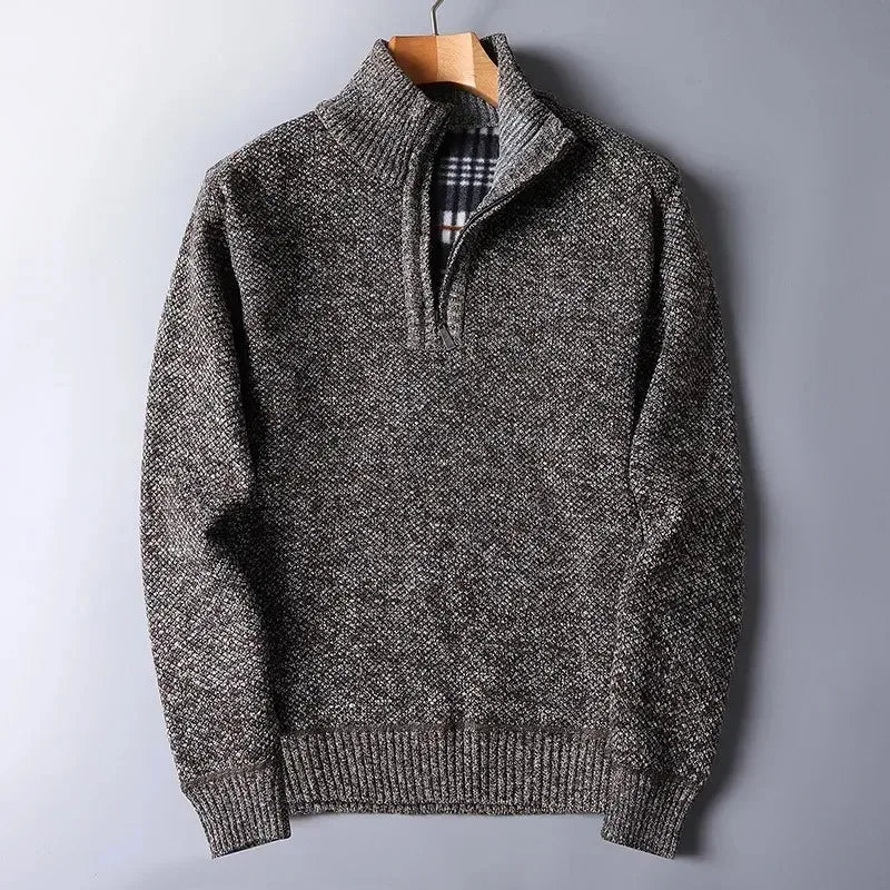 Calloway | Men's Padded Half-Zip Mock Neck Sweater, Warm Knit Pullover