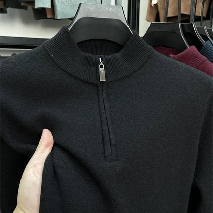 Ashford | Men's Half-Zip Mock Neck Knit Sweater, Thick Warm Pullover