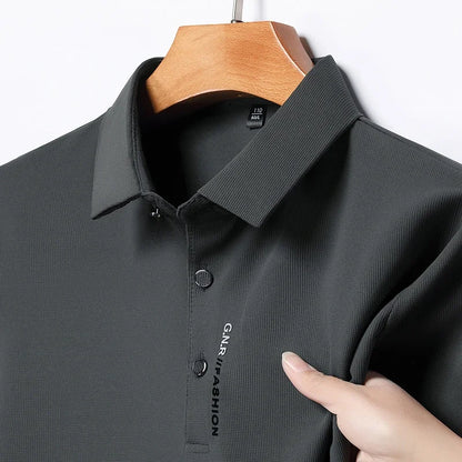 Dorian | Men's Knit Short Sleeve Polo Shirt with Ribbed Collar for Smart Casual Wear