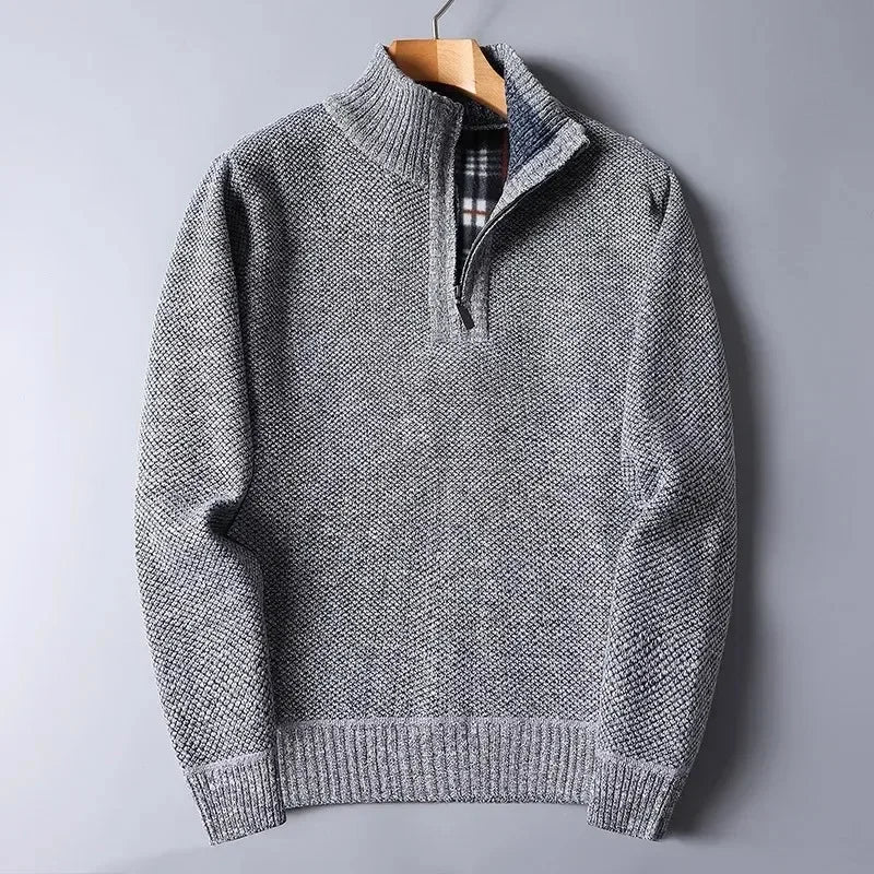 Calloway | Men's Padded Half-Zip Mock Neck Sweater, Warm Knit Pullover