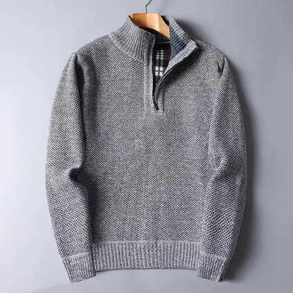Calloway | Men's Padded Half-Zip Mock Neck Sweater, Warm Knit Pullover
