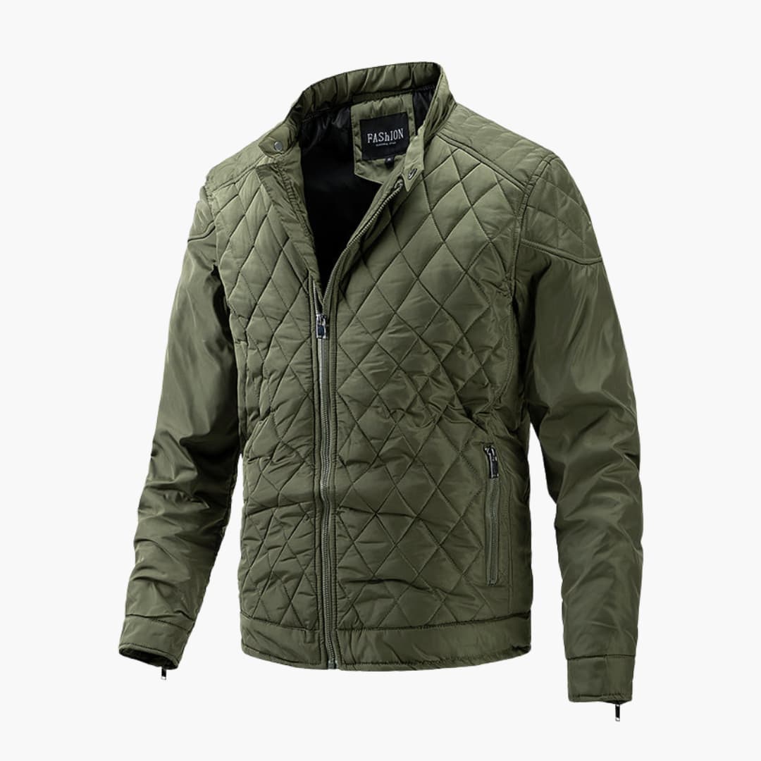 Lawson | Men's Lightweight Diamond Quilted Jacket with Stand Collar and Zippered Pockets