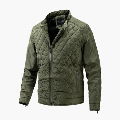 Lawson | Men's Lightweight Diamond Quilted Jacket with Stand Collar and Zippered Pockets