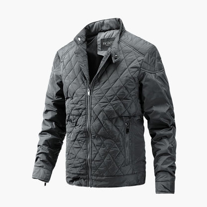 Lawson | Men's Lightweight Diamond Quilted Jacket with Stand Collar and Zippered Pockets