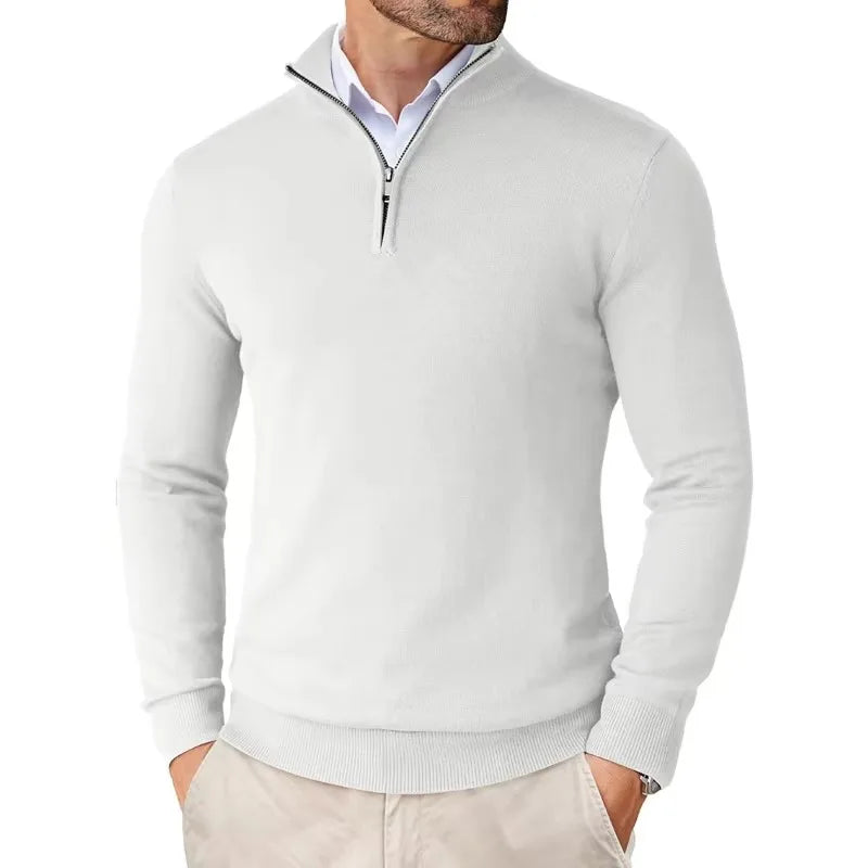 Jasper | Men's Half-Zip Knit Sweater in Soft Cotton Blend